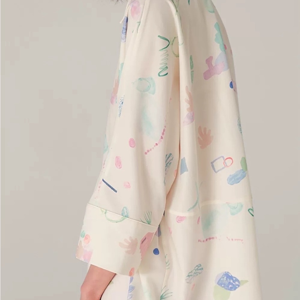 Abstract Print Cream Blouse